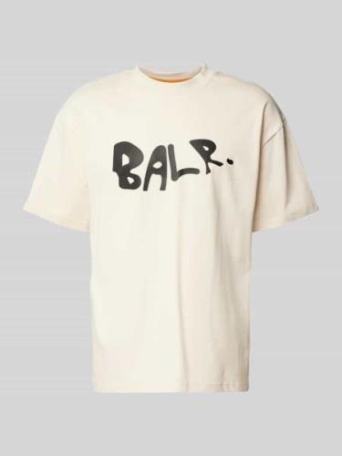 Balr. T-Shirt mit Label-Print in Offwhite, Größe L