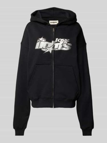 Low Lights Studios Sweatjacke mit Label-Print Modell 'LUCKY 7' in Blac...