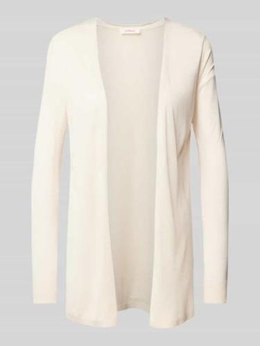 s.Oliver RED LABEL Longcardigan mit gerippten Abschlüssen in Offwhite,...