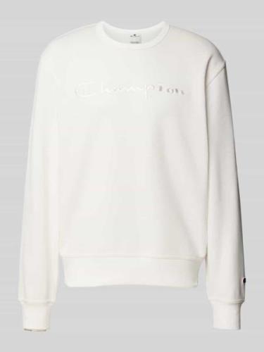 CHAMPION Sweatshirt mit Label-Stitching in Offwhite, Größe L