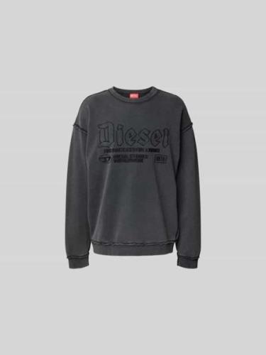 Diesel Oversized Sweatshirt mit Label-Detail in Black, Größe M