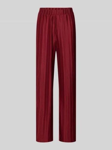 Vila Wide Leg Stoffhose mit Plisseefalten Modell 'TAHLIA' in Bordeaux,...