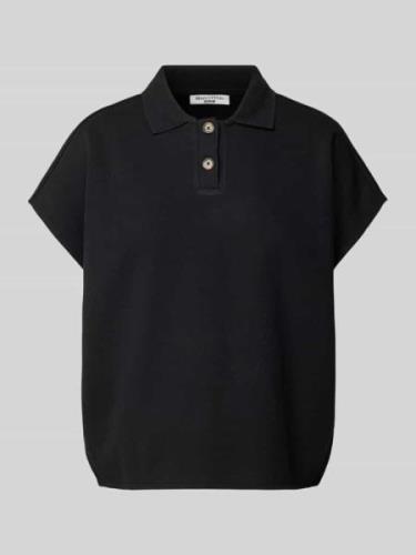 Marc O'Polo Denim T-Shirt mit Umlegekragen in Black, Größe L