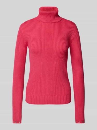 Patrizia Pepe Wollpullover mit Lochmuster in Pink, Größe 38