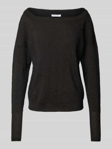 Patrizia Pepe Strickpullover mit U-Boot-Ausschnitt in Black, Größe 36