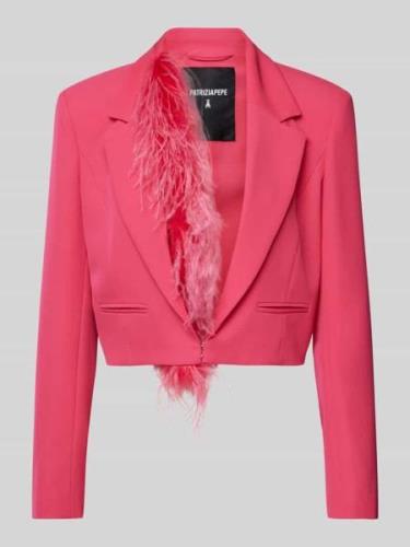 Patrizia Pepe Cropped Blazer mit Hakenverschluss in Pink, Größe 32