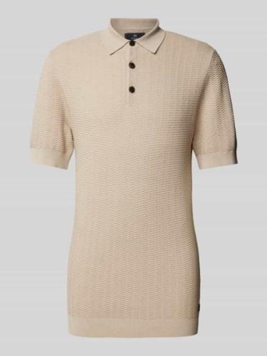 Matinique Slim Fit Poloshirt mit Strukturmuster in Beige, Größe XXXL