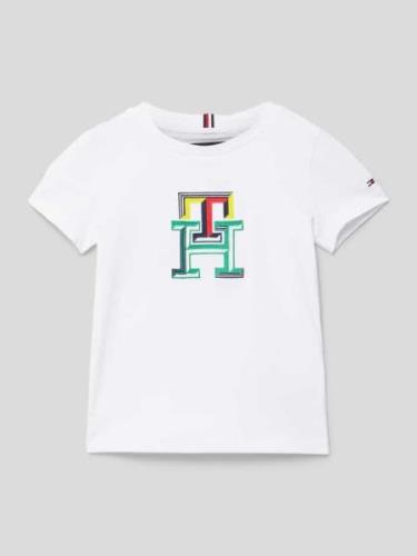 Tommy Hilfiger Teens Regular Fit T-Shirt mit mehrfarbigem Logo-Stitchi...