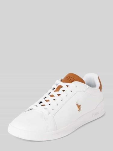 Polo Ralph Lauren Ledersneaker mit Label-Details in Weiss, Größe 44