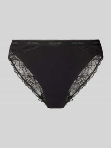 Calvin Klein Underwear String mit Spitzenbesatz in Black, Größe L