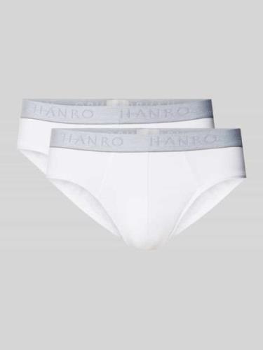 Hanro Slip mit Label-Details im 2er-Pack in Weiss, Größe L