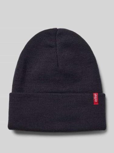 Levi's® Beanie mit Label-Patch Modell 'SLOUCHY RED TAB' in Dunkelblau,...