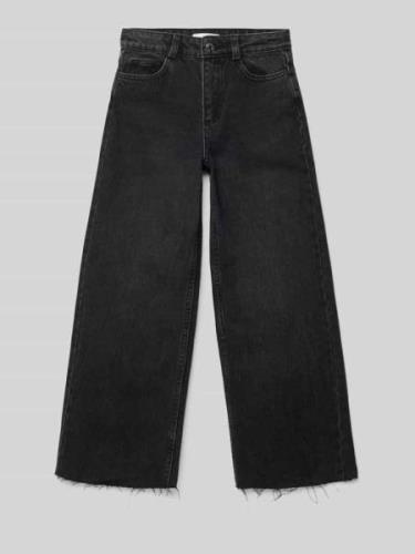 Mango Flared Fit Jeans aus reiner Baumwolle in Black, Größe 128