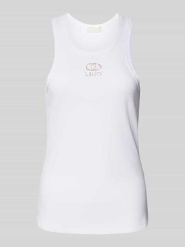 Liu Jo White Tanktop mit Label-Stitching in Weiss, Größe XL