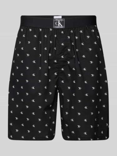 Calvin Klein Underwear Pyjama-Shorts mit Label-Patch in Black, Größe S