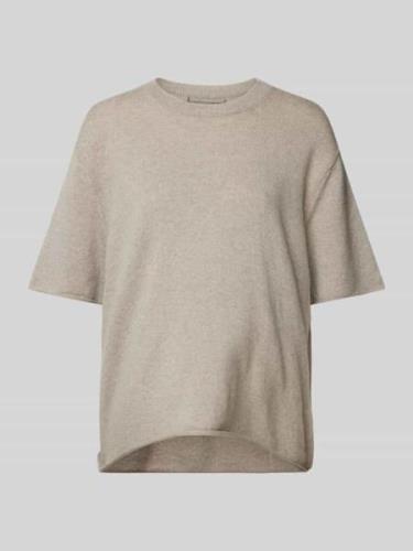 (The Mercer) N.Y. Kaschmir-T-Shirt mit Rollsaum in Taupe, Größe 34