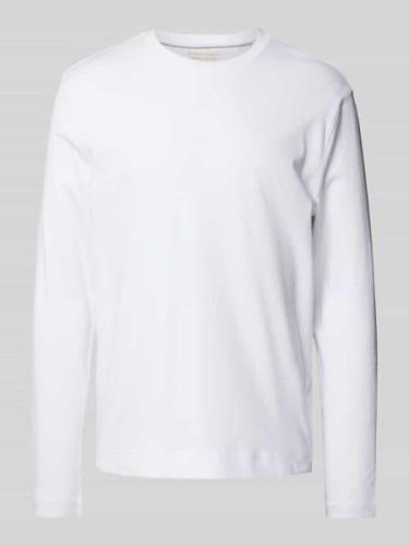 Christian Berg Men Longsleeve mit geripptem Rundhalsausschnitt in Weis...