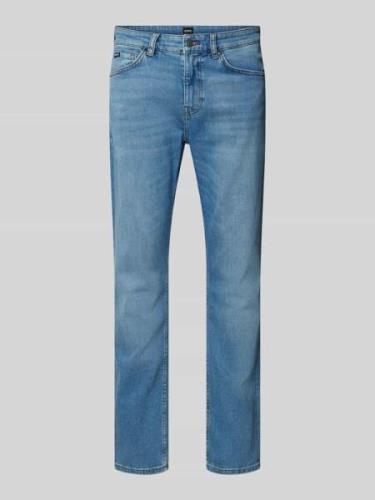 BOSS Slim Fit Jeans mit Label-Patch Modell 'Delaware' in Hellblau, Grö...