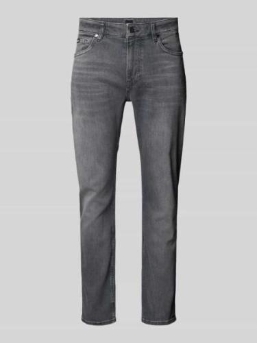 BOSS Slim Fit Jeans im 5-Pocket-Design Modell 'Delaware' in Mittelgrau...