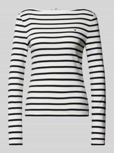 Tommy Hilfiger Longsleeve mit U-Boot-Ausschnitt in Dunkelblau, Größe S