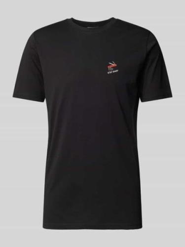 Lindbergh T-Shirt mit Motiv-Stitching in Black, Größe L