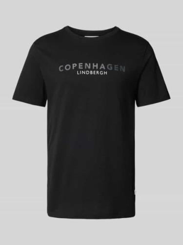 Lindbergh T-Shirt mit Label-Statement-Print in Black, Größe L