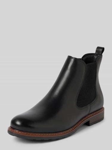 Tamaris Chelsea Boots aus Leder mit Ziernaht in Black, Größe 36