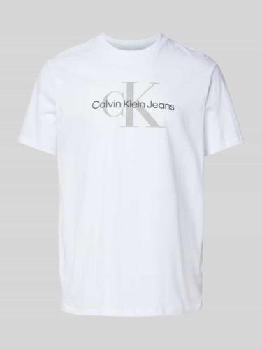 Calvin Klein Jeans T-Shirt mit Label-Print in Weiss, Größe L