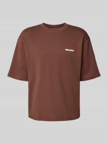 REVIEW Essentials Interlock T-Shirt in Dunkelbraun, Größe L