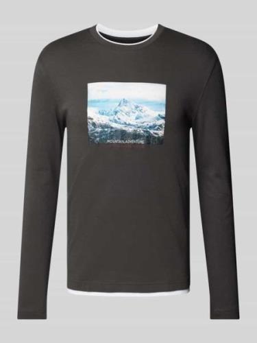 Christian Berg Men Longsleeve mit Motiv-Print und Rundhalsausschnitt i...