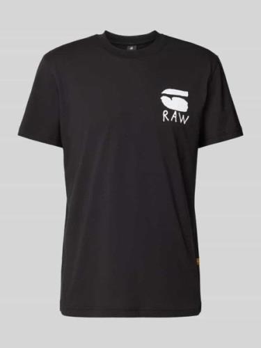 G-Star Raw T-Shirt mit Rückenprint Modell 'Burger' in Black, Größe M