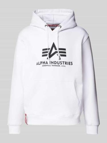 Alpha Industries Hoodie mit Label-Print in Weiss, Größe XXL