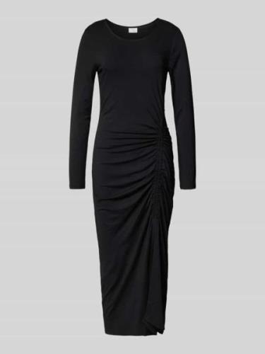 Kaffe Midikleid mit Raffungen Modell 'becca' in Black, Größe XS