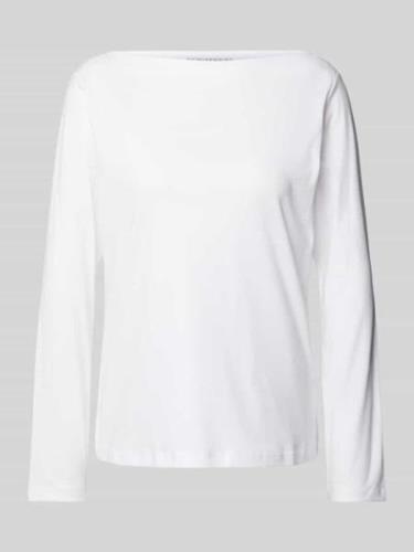 Hemisphere Longsleeve mit U-Boot-Ausschnitt in Weiss, Größe L