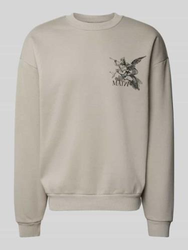 Review X MATW Sweatshirt mit Label-Print - MATW X Review in Mittelgrau...