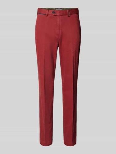 Hiltl Slim Fit Chino mit Bügelfalten Modell 'PEAKER' in Rot, Größe 28