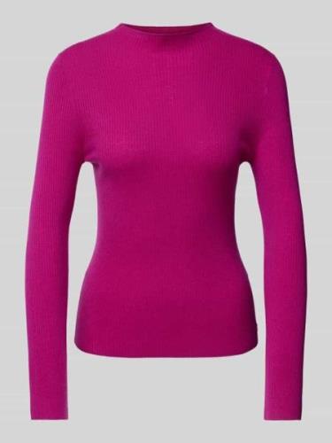 Marc Cain Strickpullover mit Rundhalsausschnitt in Fuchsia, Größe 34