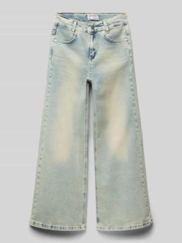 Blue Effect Wide Leg Jeans mit Label-Patch in Hellblau, Größe 146