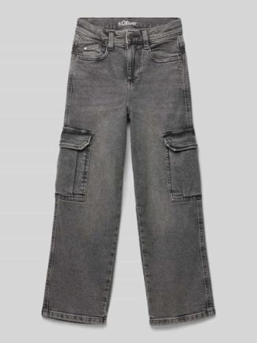 s.Oliver RED LABEL Comfort Fit Baggy Jeans mit Cargo-Taschen in Black,...