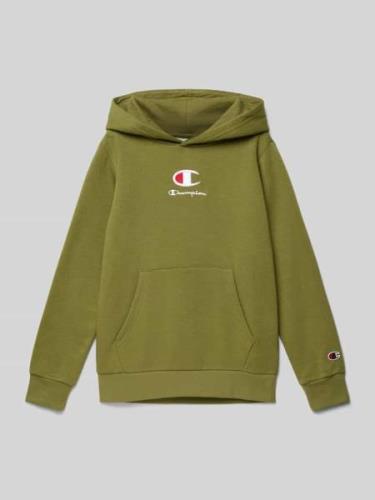 CHAMPION Hoodie mit Label-Stitching Modell 'Rochester' in Oliv, Größe ...