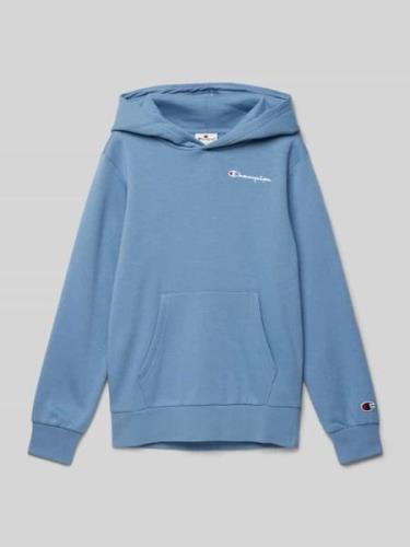 CHAMPION Hoodie mit Label-Stitching in Rauchblau, Größe 152