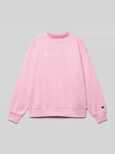 CHAMPION Sweatshirt mit Label-Stitching in Rosa, Größe 176