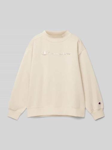 CHAMPION Sweatshirt mit Label-Stitching in Beige, Größe 152