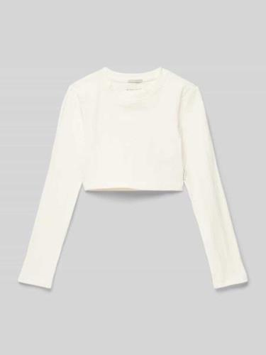 Tom Tailor Longsleeve mit Rundhalsausschnitt in Offwhite, Größe 140