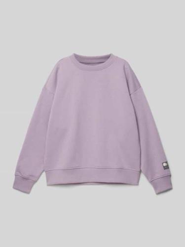 Tom Tailor Comfort Fit Sweatshirt mit Ripp-Bündchen in Purple, Größe 1...