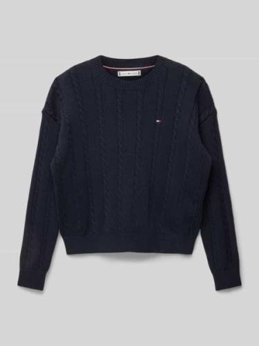 Tommy Hilfiger Teens Strickpullover mit Logo-Stitching in Marine, Größ...