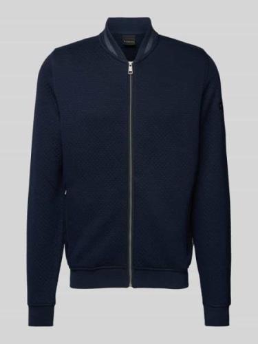 bugatti Sweatjacke mit Strukturmuster in Marine, Größe L