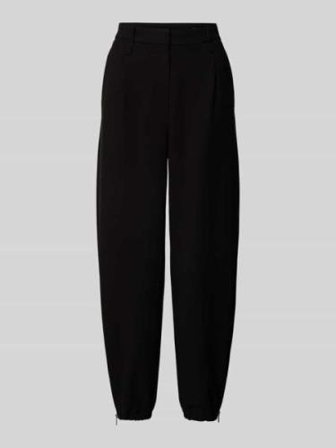 MAC Tapered Fit Stoffhose mit Bundfalten Modell 'Olivia' in Black, Grö...