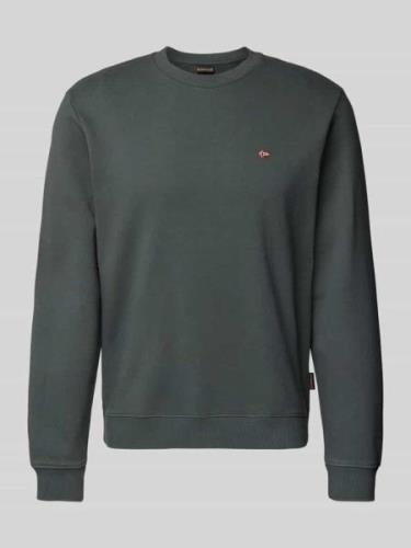 Napapijri Sweatshirt  mit Label-Stitching Modell 'balis' in Khaki, Grö...