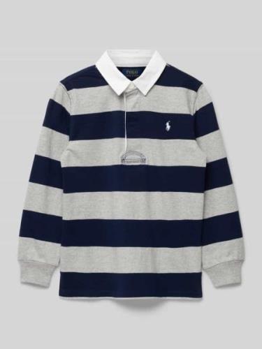 Polo Ralph Lauren Kids Poloshirt mit Logo-Stitching in Mittelgrau Mela...